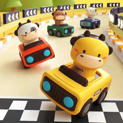 Cartoon Animal  Car Toy - Press to Move Fun Vehicle Play for Kids