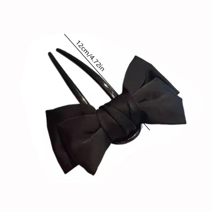 Chic Korean-Style Bow U-Shaped Hair Clip Set Elegant Updo Barrettes for Women Bridal Daily Use Hair Accessories Embellishments