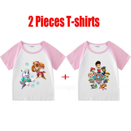 Child T-Shirt for Boys Girls Kids Shirts Baby Short Sleeve PAW Patrol Print T-Shirt Toddler Cotton Cartoon Tee Tops Clothing
