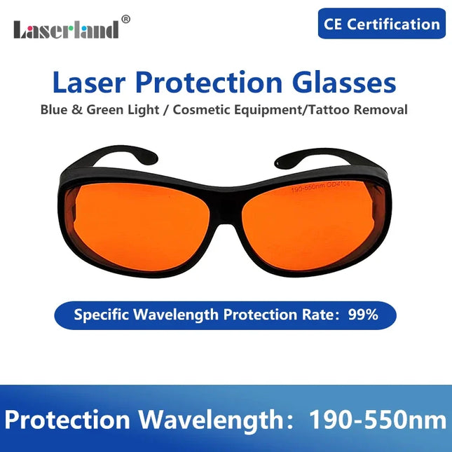 532nm 1064nm UV Blue Green Light Cosmetic Equipment Tattoo Removal Eyebrow Washing Safety Laser Protection Glasses