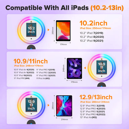 Portable ipad Photo Booth For Birthday Party Event RGB Ring Light Photobooth APP Remote Control US Ship With Hard Flight Case