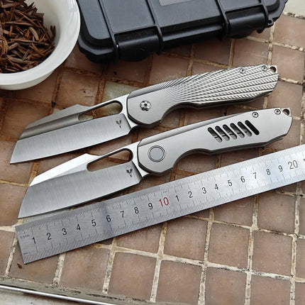 JUFULE New Strix Front Flipper Titanium Handle Ceramic Bearings EDC Tool Camping Outdoor 154CM Steel Blade KitchenUtility Knife