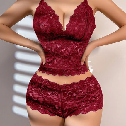 Sexy Sheer Floral Lace Bra Set for Women Wireless Unpadded Bralette Panty Romantic Comfortable Underwear Daily Date Night Gift
