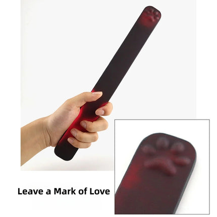 Color Changing Cat Paw Paddle 3D Embossed PU Leather BDSM Spanking Paddle Adult Toy Couples Bedroom Role Play Cosplay SM Games