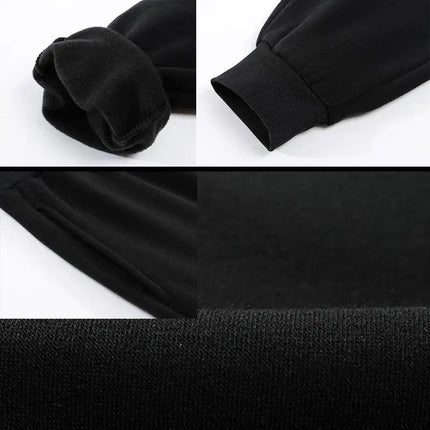 Black Letter Print Men's Pants Autumn Winter New Sport Jogging Trousers Fitness Loose Fit Clothing Solid Color  SweatpantsOutfit