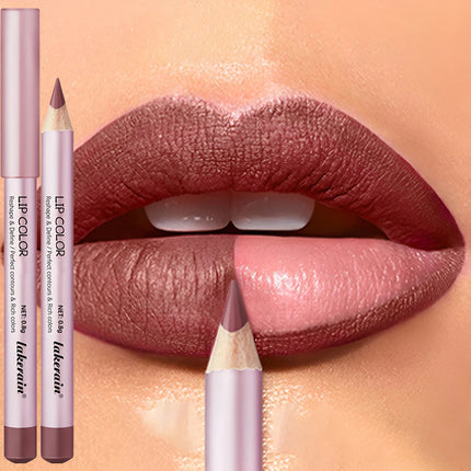 1/4Pc Mini Waterproof Matte Lipliner Pencil Pink Brown Contour Tint Lipstick Lasting Non-stick Cup Moisturising Lips Makeup Kit