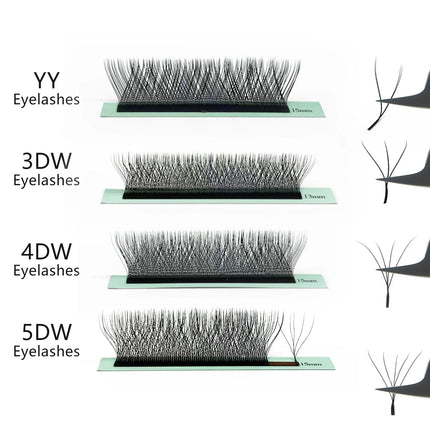 New 5DW M curl Eyelash Extensions 4DW 2D YY Premade Volume Fans 7mm 3DW LU/L Individual Lash Bundles Cilios 5W Natural Hair