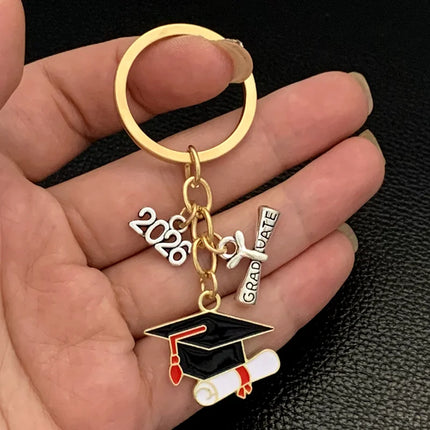 2026 Graduation Gown Cap KeyChain Ring Student Women Jewelry Personalized Accessories Fashion Pendant Gifts Forever
