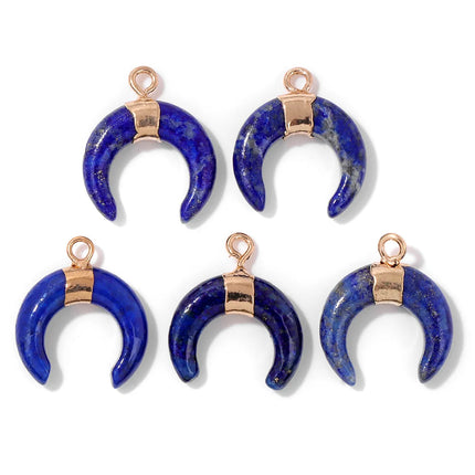 Blue Lapis Lazuli Pendant Gems Cross Hand Oval Shape Natural Stone Lapis Lazuli Charms for Jewelry Making Necklace DIY Bracelet