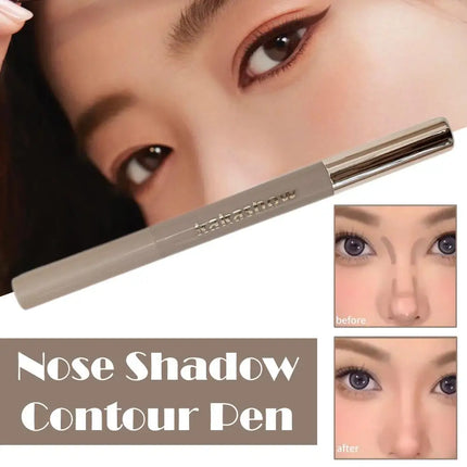 3D contouring pen Long Lasting Waterproof Matte Bronzer Stick Nose Shadow Contour Pen With Brush Facial Contour Stick Makeup