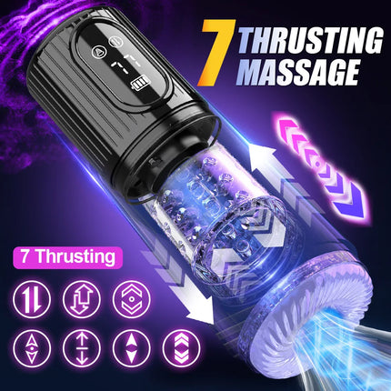 High Speed Automatic Thrusting Rotating Piston Stroker Masturbator Telescopic Vagina Blowjob Masturbation Sex Toys for Men 18