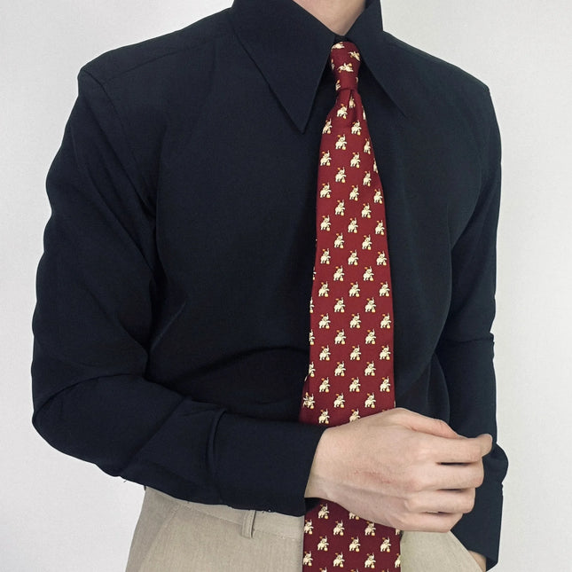 2025 New High Quality Spread Collar Men's Shirt Wrinkle-Free Long Sleeve Slim Fit Business Casual Vintage Office Wear Men Shirts