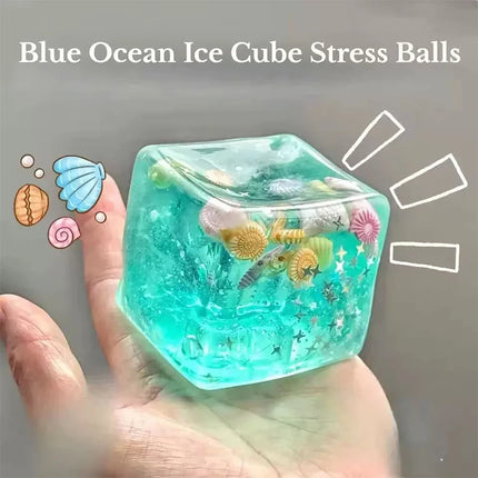 Squishy Ocean Shells Stress Balls Sensory Fidget Toys for Stress and Anxiety Relief Transparent Star Maltose Cubes Squeeze Toys