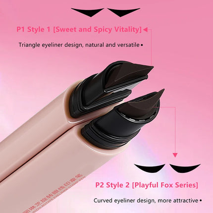 1Pc Magnetic Double Head Stamp Eyeliner Pen Waterproof Quick-Drying Black Brown Liquid Eye Liner Makeup Cosmetics Set