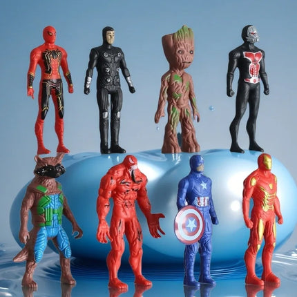 8pcs/set Marvel Avengers Hulk Iron Man Captain America Spider-Man Ant-Man Action Figure Model Toy Desktop Decoration Gift