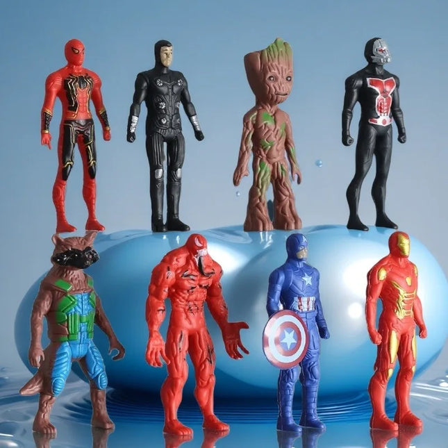 8pcs/set Marvel Avengers Hulk Iron Man Captain America Spider-Man Ant-Man Action Figure Model Toy Desktop Decoration Gift