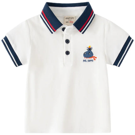 Boys' Summer Cotton Kids' Polo Shirt for Children, Infants 6 to 12-24 Months, Yellow Blue Boutique Little Boy Top