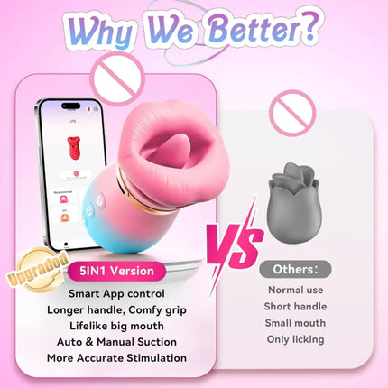 APP Control Sucking Vibrator Tongue Licking Sucker Female Oral Clitoris Nipple Stimulator Vibrating Vacuum Sex Toys for Couples