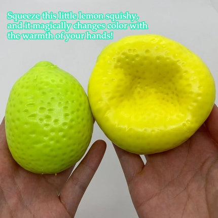 Crunchy Squishy Lemon Stress Ball Toy Crispy Handmade Color-Changing Lemon Squishy Fidget Ball ASMR Sensory Stress Relief Toy