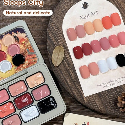 9-colors Tang Dynasty Never Sleeps City Patting Glue Smudge Canned High Saturation Popular Semi-Solid Nail-da tang bu ye cheng