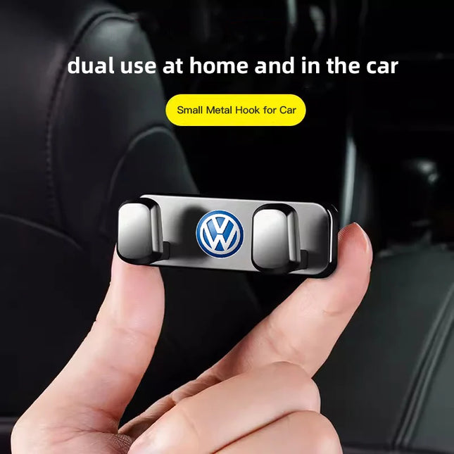 VW Logo Car Interior Accessories Zinc Alloy Storage Hooks For VW GTI Scirocco Polo Passat B5 B6 Golf Tiguan Jetta T-ROC Beetle