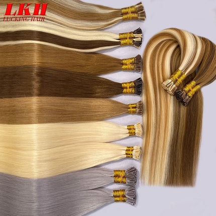 I Tip Hair Extension Straight Human Hair Extension 0.8g/ 1g/Strand 50pc/Set Capsule Keratin Natural Fusion Human Hair Extension