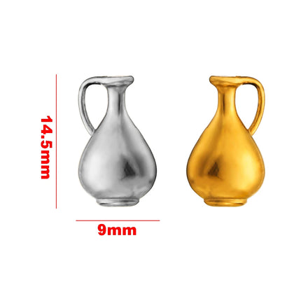 5pcs Creative Stainless Steel Moon Wine Cup Flower Spoon Fork Cat Bear Animals Small Pendants Charms for Jewelry Making Supplies