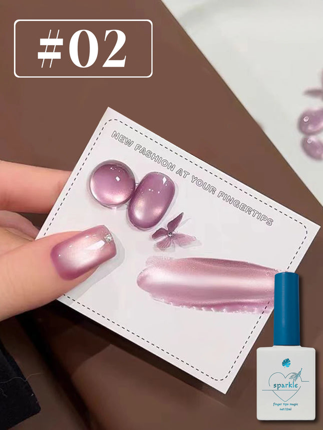 12ml Pink Flower Petal Glass Cat Magnetic Gel Nail Polish Nail Art Manicure Varnis Semi Permanent Soak UV Gel Nail Supplies