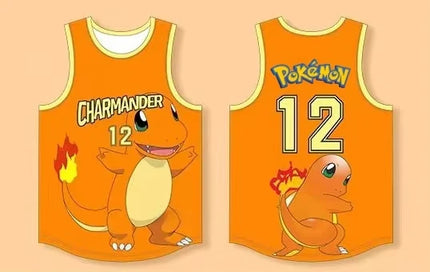 Pokemon Snorlax 12 Basketball Jersey - Sleeveless Tank Top, Anime Streetwear for Men Women Kids, Breathable Summer Sports Vest