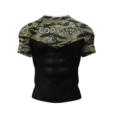 Cody Lundin Short Sleeve Pink Mens Jiu Jitsu BJJ No Gi Rash Guard Sublimation Men Running Training T-shirts Strech Fitness Tees