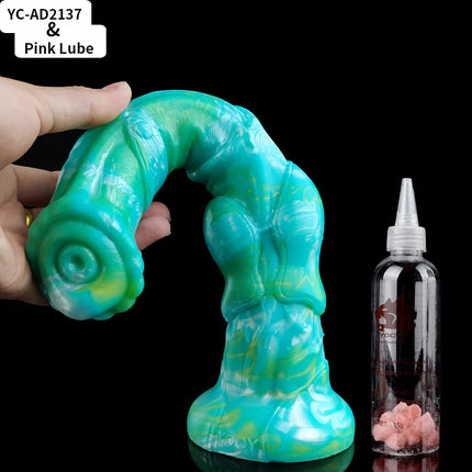 YOCY 12 Inch War Horse Dildo 6.5cm Thick Armor Knot Anal Stimulator Soft Silicone Animal Penis With Sucker Sex Toy For Women Men