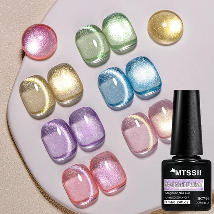 Light Flow Colored Cat Magnetic Gel Nail Polish Jelly Glitter Magnetic Semi Permanent Soak Off UV Gel Varnish Nail Supplies DIY