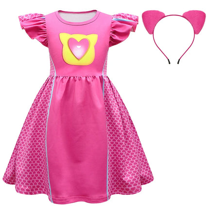 Children Dresses Cosplay SuperKitties Dress for Girls Super Kitties Costume Sparks Girls A-Line Dress Party Gift Ginny Clothing