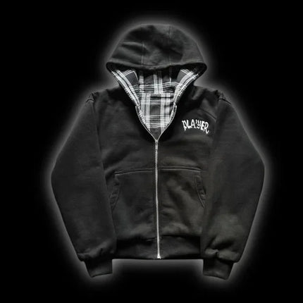 Ins Harajuku Hat Hoodie Spring/Autumn New Style Trendy Brand Casual Versatile Work Clothes Checkered Unisex