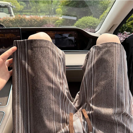 2026 Summer New Mens Contrast Color Striped Lazy Loose Breathable Elastic Waist Five Inch Casual Beach Shorts Cool
