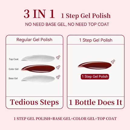 UR SUGAR 15ml 1 Step Gel Polish 3 IN 1 Red Pink Glossy Nail Soak Off LED UV Gel Nail Varnishes No Need Base Gel and Top Coat