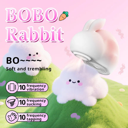 APP Controlled Rabbit Vibrator Clitoral Stimulator, Dual Suction Vibration Silicone Sex Toy for Women, G-spot Adult Masturbation