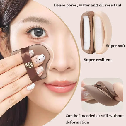 6pcs Mini Makeup Blender Puffs Quick Blending Chocolate Color Makeup Sponge Dry Wet Use Double Sided Cosmetic Tool Daily Makeup