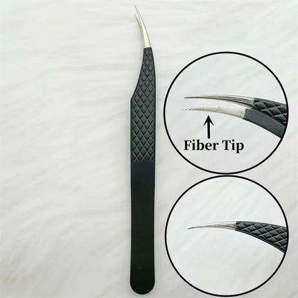 Fiber Tip False Lash Tweezers For Eyelash Extensions Clip Boot Volume Isolation Precise Nano Eyebrow Nail Art Tongs Makeup Tools