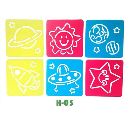 6PCS/Set Drawing Stencils for Kids Washable Reusable  Learning Themed Primary Shape Template for Kid Toddlers Preschool TMZ