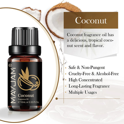 MAYJAM Fruit Essential Oil 10ml Cherry Banana Papaya Grape Litchi Guava Kiwifruit Pear Fig Fragrance Oil for Diffuser Candle