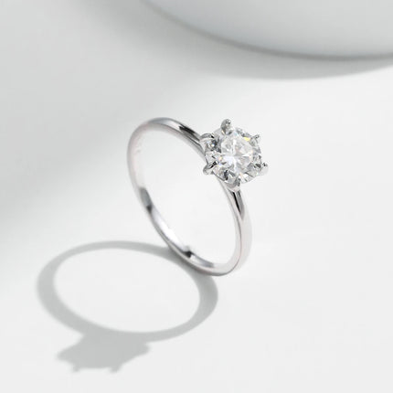 MODIAN 1CT Moissanite Lab Diamond Ring For Women 925 Sterling Silver Wedding Engagement Platinum Plated Fine Jewelry