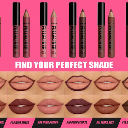 Waterproof Matte Lipliner Pencil Brown Contour Tint Lipstick Pen Long Lasting 6 Color Wooden Lip Liner Pencil Full-lip Makeup