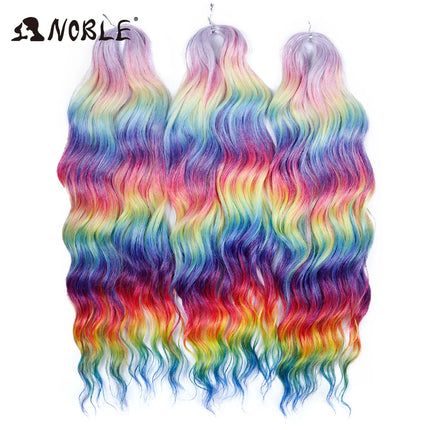 Noble Braiding Hair 300g 24 Inch ANNA Curl Hair Water Wave Twist Crochet Hair Synthetic Rainbow Color Braiding Hair Extensions