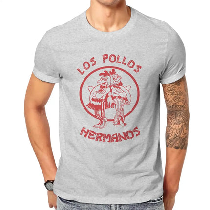 Funny Los Pollos Hermanos Breaking Bad  T-Shirt Men Crewneck Cotton T Shirt Chicken Brothers Short Sleeve Tees Printing Tops