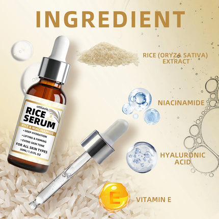 Rice Serum | Lift & Firm Skin, Intensely Hydrate | Suitable for Face, Neck & Body | All Skin Types | Day & Night Use Formula