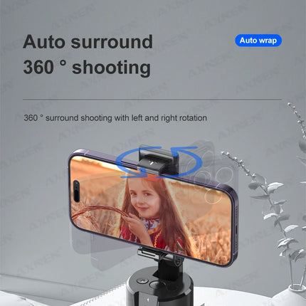 AXNEN P02 360 Rotation Follow-up Gimbal Stabilizer Monopod Desktop Tracking Gimbal with Remote for Phone Live Photography