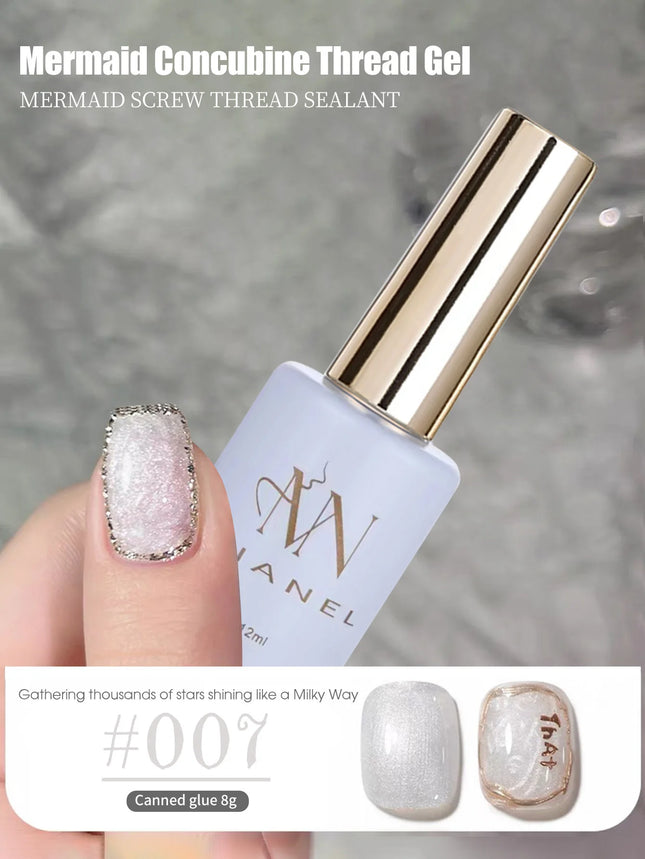 MIANEL 12ML Mother-of-Pearl Mermaid Shimmer Thread Gel Polish 2026 Spring-Summer Collection Fine Glitter Aurora Pearl Nail Art