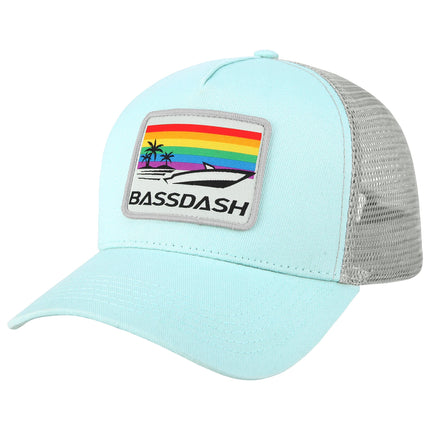 BASSDASH Trucker Hat Embroidered Patch Adjustable Baseball Cap Mesh Back Fishing Hat