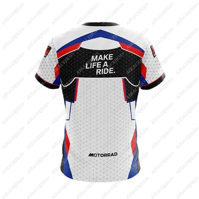 WorldSBK For BMW Motorrad Racing Team Rally Motorsport Motorcycle T-Shirt Summer Mens Quick Dry Breathable Jerseys Black White